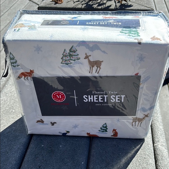 NWT Martha Stewart Winter Wonderland Flannel Twin Sheet Set, Soft Cozy and Warm - Picture 9 of 12
